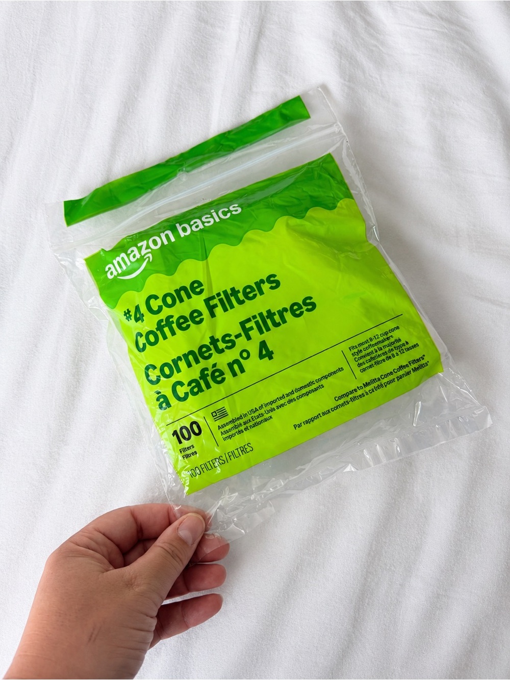 Amazon Basics #4 Cone Coffee Filters – Open Package, Unused